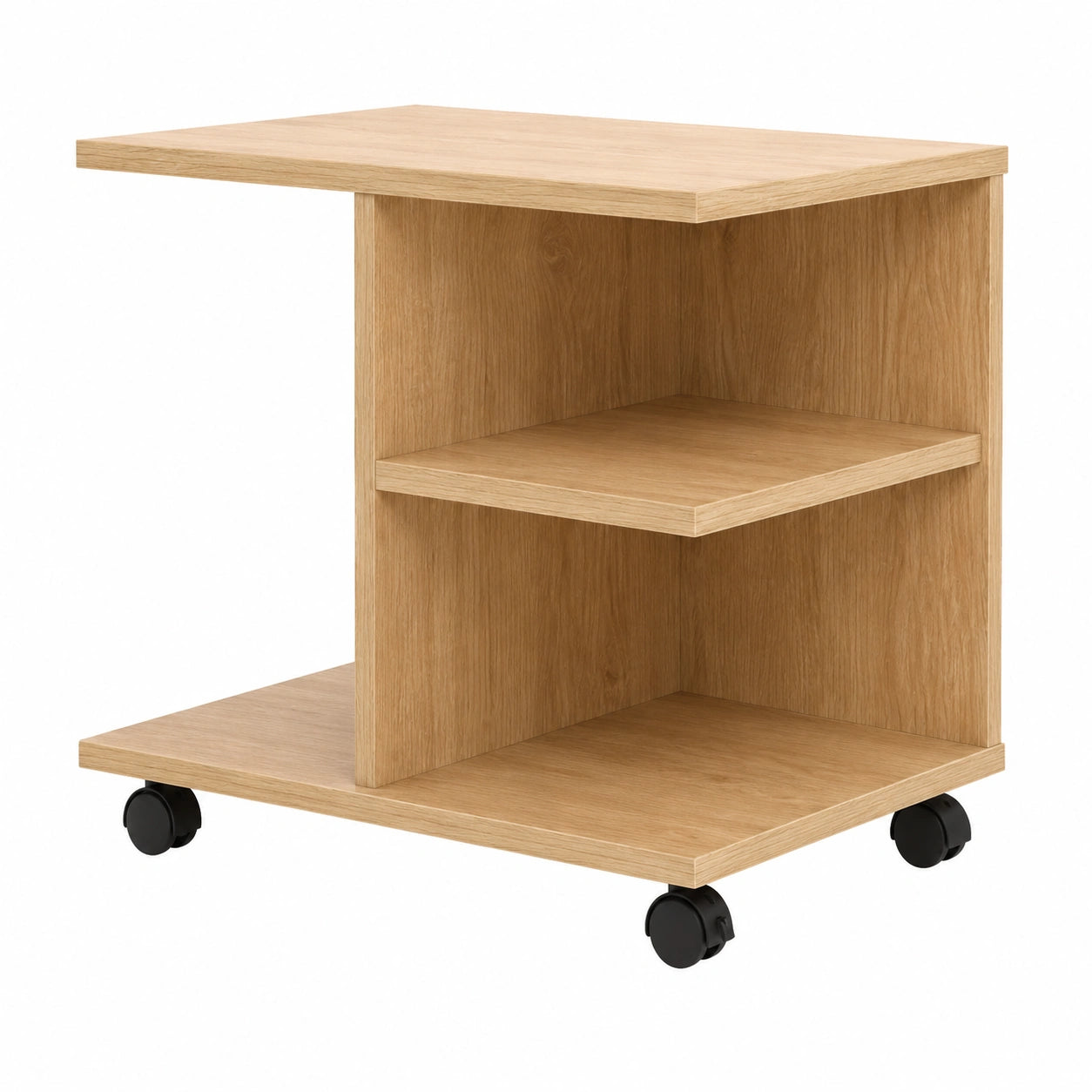 Libreria, scaffale con spazio di archiviazione, pratica libreria, organizzatore cubo, tavolino con ruote