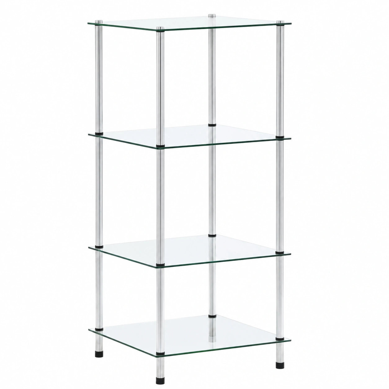 Libreria, organizzatore cubo, scaffale con 4 ripiani, trasparente, 40 × 40 × 100 cm