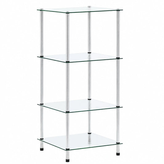 Libreria, organizzatore cubo, scaffale con 4 ripiani, trasparente, 40 × 40 × 100 cm