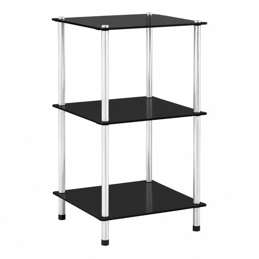 Libreria con spazio di archiviazione, pratica libreria, organizzatore cubo, scaffale con 3 ripiani, colore nero