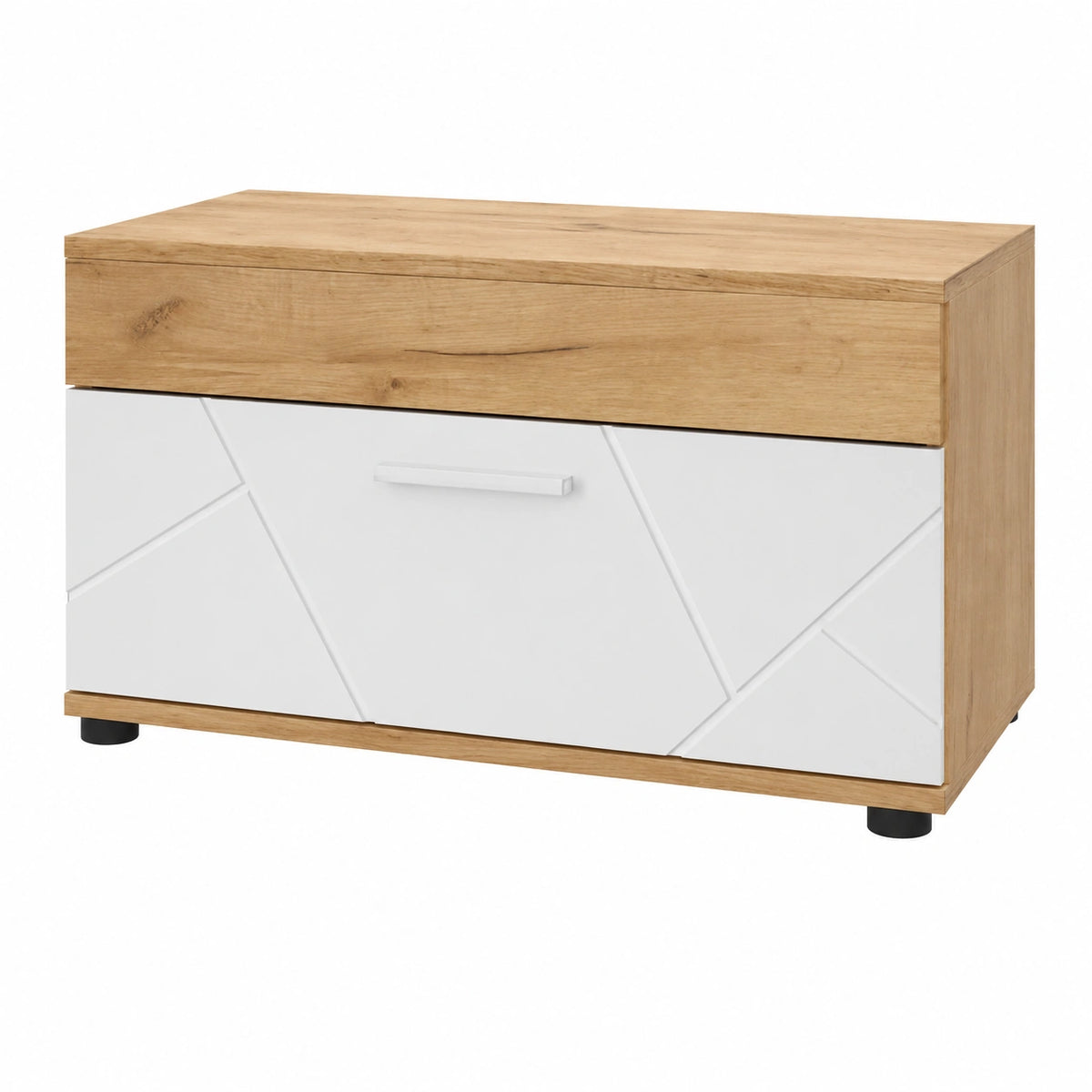 Mobile da soggiorno Berno, Rovere dorato, bianco, 70.8 × 38.9 cm, Armadio di archiviazione