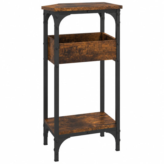 Tavola della Console in Legno Ingegnerizzato con Rovere Affumicato a Scaffale 100 × 29 × 75 cm, Ampio Spazio di Archiviazione, Telaio in Metallo