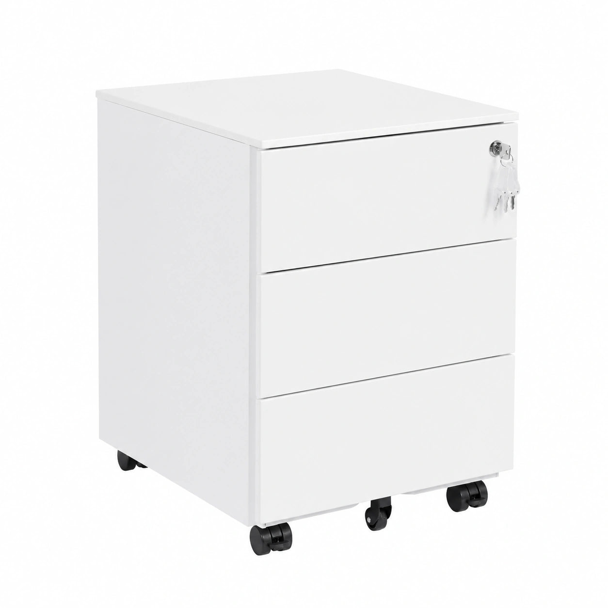 Cassettiera con cassetti, armadietto mobile sotto scrivania, armadietto con serratura, scrivania per stampante, 3 cassetti