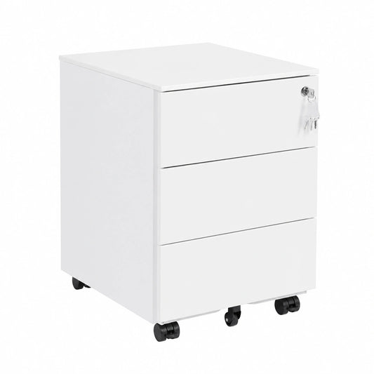 Cassettiera con cassetti, armadietto mobile sotto scrivania, armadietto con serratura, scrivania per stampante, 3 cassetti