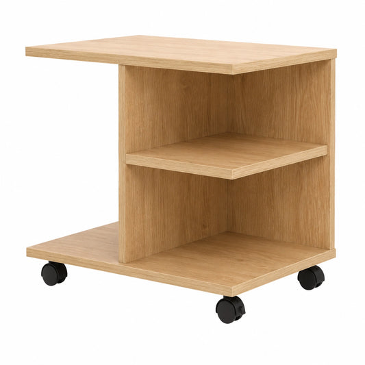 Libreria, scaffale con spazio di archiviazione, pratica libreria, organizzatore cubo, tavolino con ruote