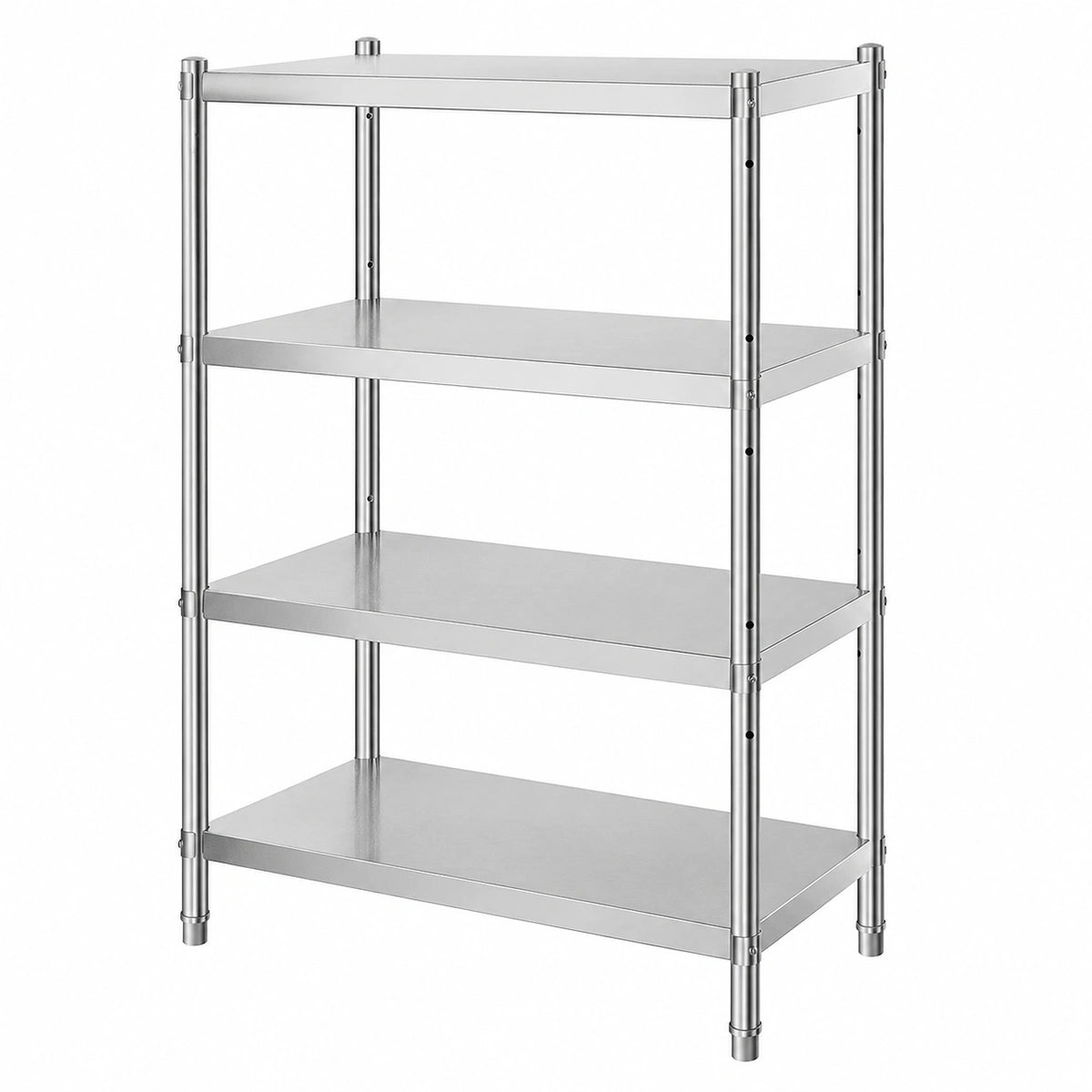 Scaffale da Cucina, Scaffale Per Cucina Mensola Metallo con 4 Ripiani, Scaffalatura Capacità da 150kg a Ripiano Scaffale in Acciaio Inossidabile
