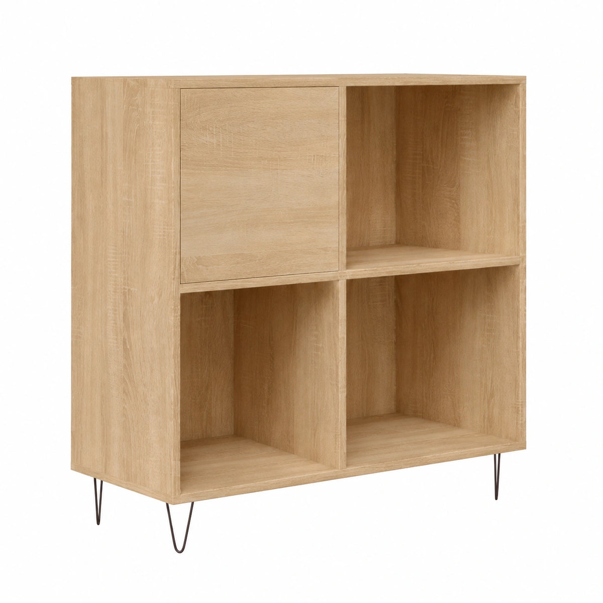 Mobile Porta Dischi Rovere Sonoma 84,5 × 38 × 89, Supporto per Giradischi in Legno Multistrato con Spazio di Archiviazione