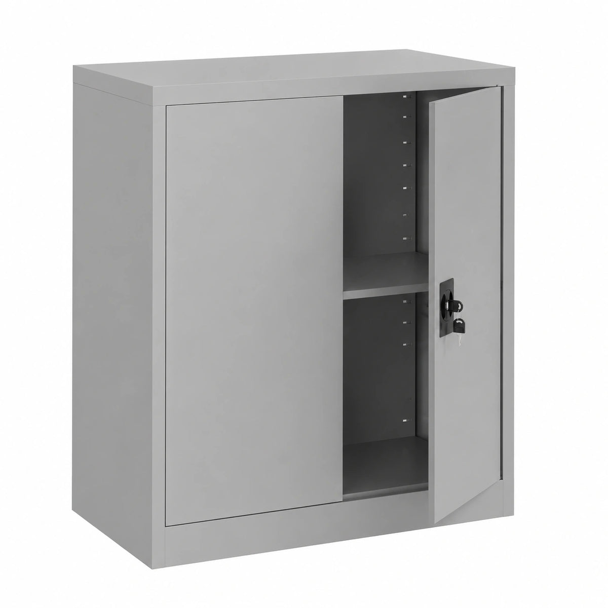 Mobile Ripiano Regolabile Acciaio 80 × 40 × 92.5cm Grigio, Chiusura di Sicurezza, Casa Ufficio Garage