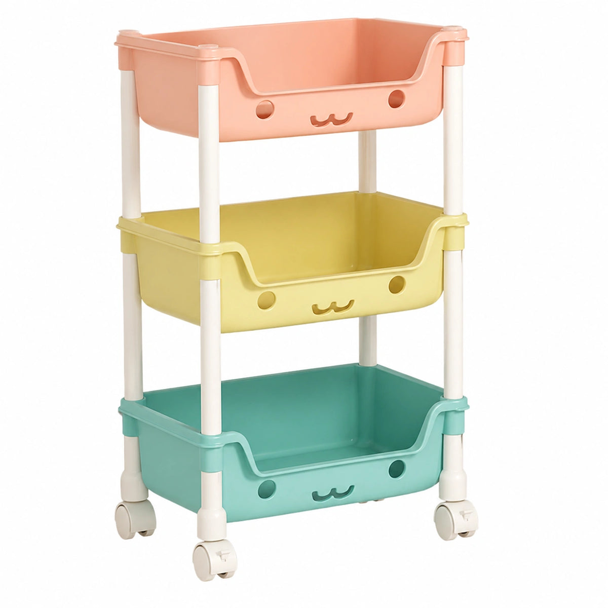 Organizzatore per giocattoli per bambini, libreria mobile con ruote, grande capacità di archiviazione, scaffale con ruote, per asilo e camera dei