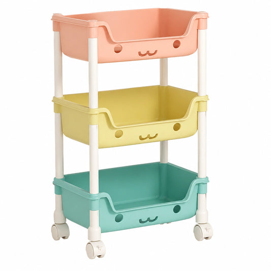 Organizzatore per giocattoli per bambini, libreria mobile con ruote, grande capacità di archiviazione, scaffale con ruote, per asilo e camera dei