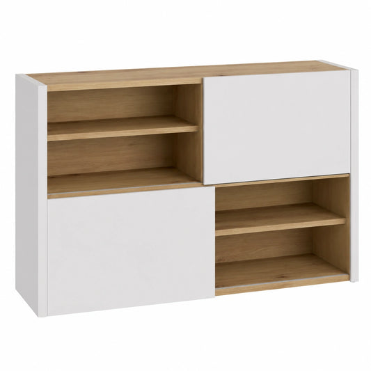Composad, Base Multiuso della Linea ABILE con 2 Ante Scorrevoli, Mobile Archivio per Uffico e casa ufficio, (LxAxP): 140 × 84,5 × 35,4 cm, Bianco